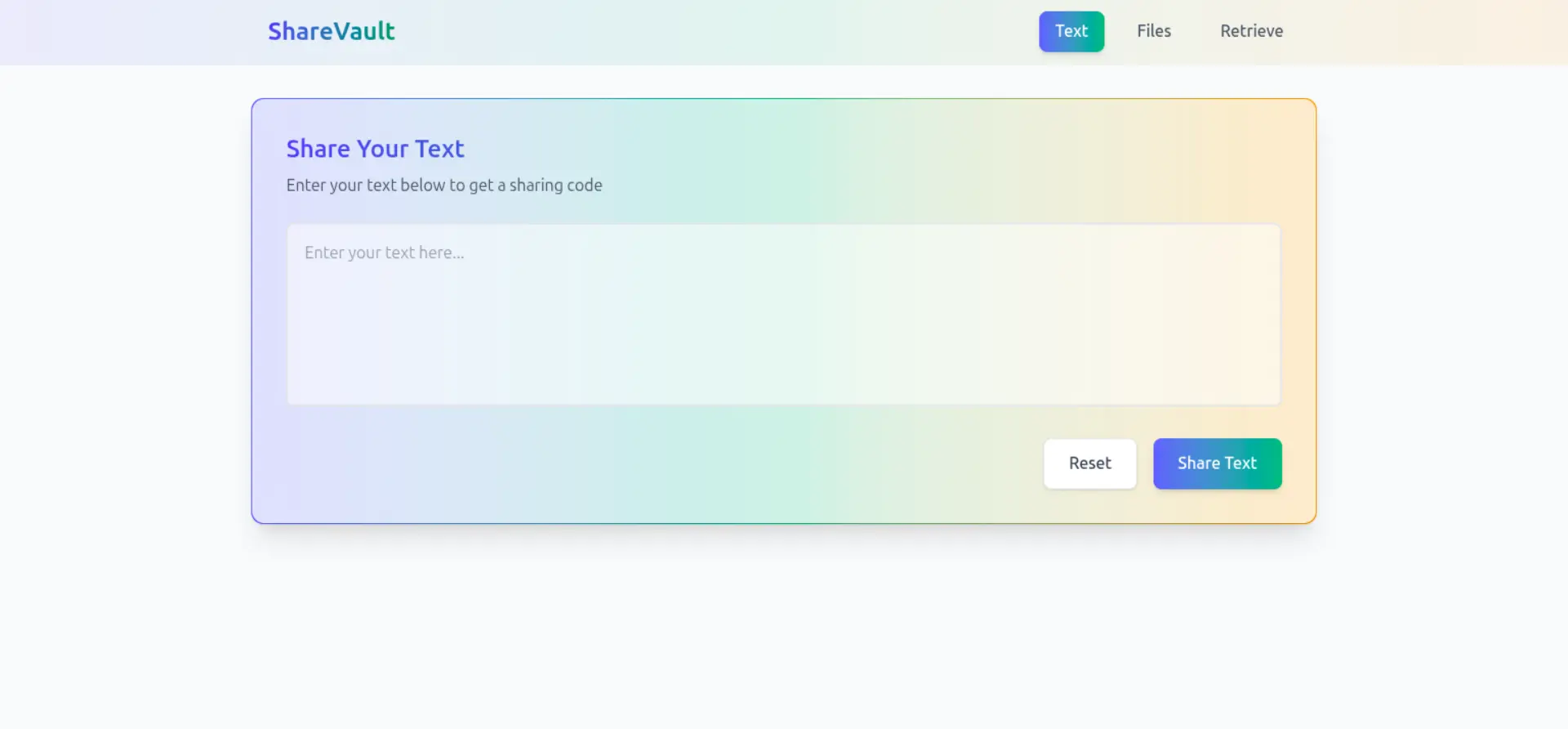 ShareVault - Secure File and Text Sharing Platform Built with React, Node.js, and MongoDB